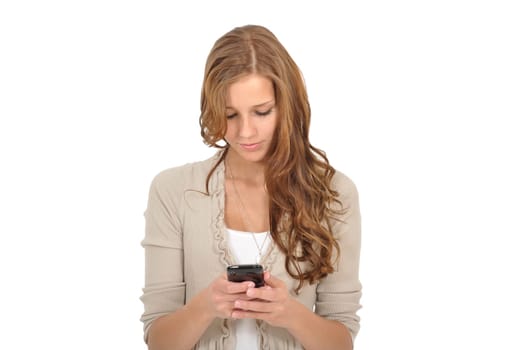Young woman texting