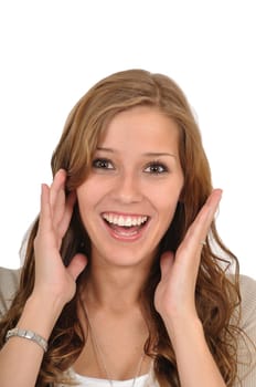 Young woman screaming