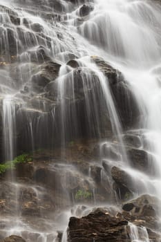 texture of flowing water on a stone mountain