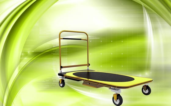 Digital illustration of Platform trolley in colour background