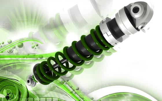 Digital illustration of Shock absorber in colour background