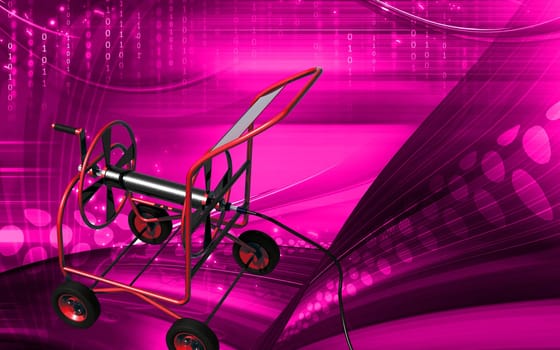 Digital illustration of a heavy duty hose in colour background