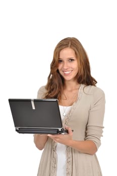 Young woman with netbook