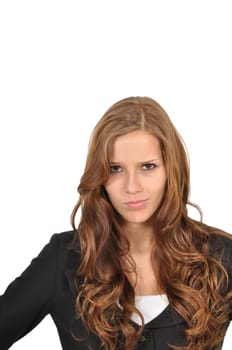 Young woman is upset