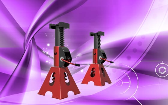 Digital illustration of Car lift in colour background
