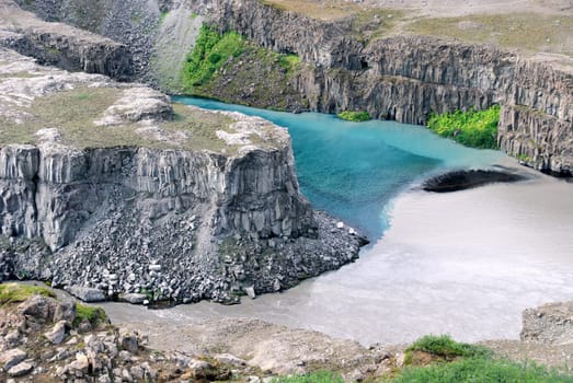 Two-colored river Gulfoss