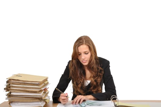 Young woman sitting at desk