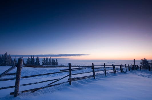 blue hour in the Alps
