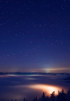 Light pollution in the Alps