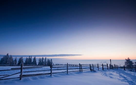 blue hour in the Alps