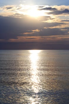Foto of sea at late evening in summer