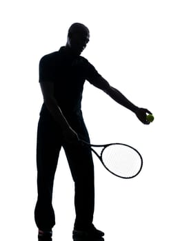 man african afro american playing tennis player on studio isolated on white background