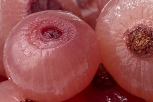Pickled onion pile. macro shot