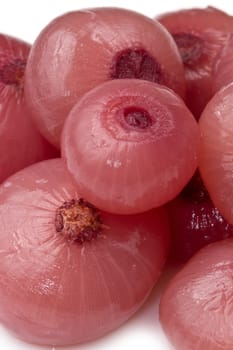 Pickled onion pile. macro shot