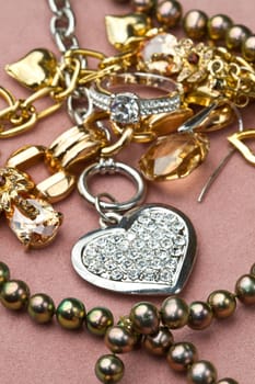 Mixed yellow and white  gold jewelry