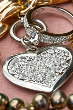 Mixed yellow and white  gold jewelry