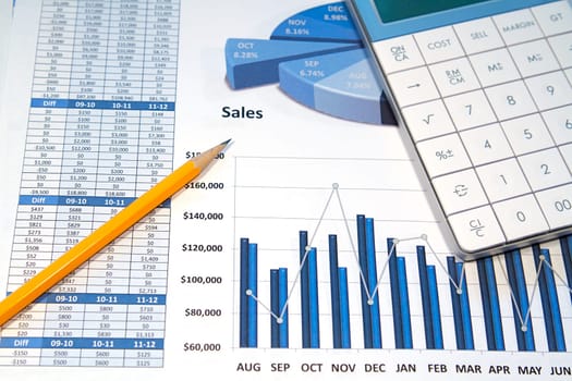 A business strategy using color charts and a calculator