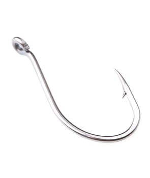 a macro shot of fishing hooks