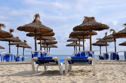 Sun loungers in Mallorca