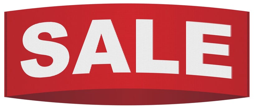 Sale Tag - White Sign on Red Textured Canvas