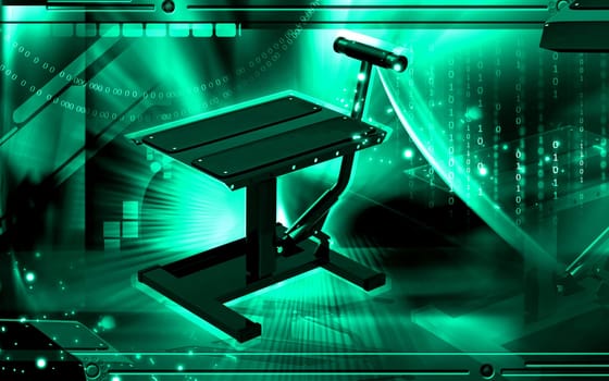 Digital illustration of Bike lift in colour background