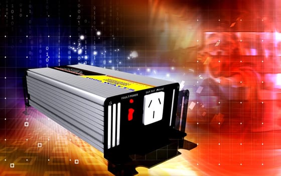 Digital illustration of inverter in colour background