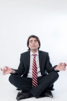 Businessman is searching for answers in a deep contemplation