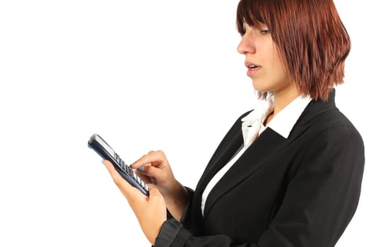 Woman with calculator