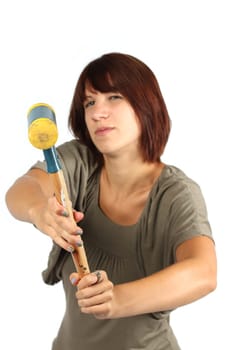 Girl with yellow hammer