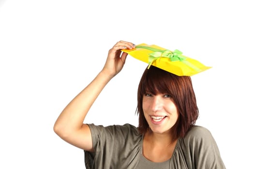 Girl with yellow gift