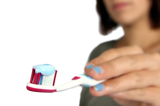 Girl with toothbrush