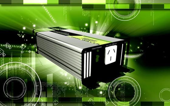 Digital illustration of inverter in colour background