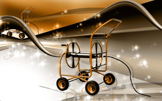 Digital illustration of a heavy duty hose in colour background