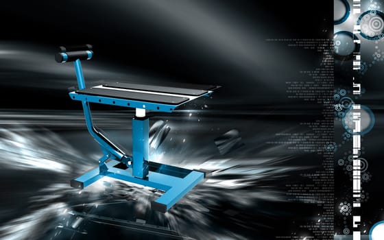 Digital illustration of Bike lift in colour background