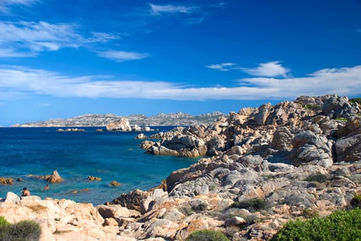 Stretch of coast and sea on the island of La Maddalena Sardinia