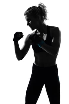 one woman exercising workout fitness aerobic exercise posture on studio isolated white background
