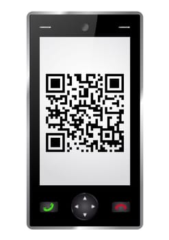Mobile phone with QR code