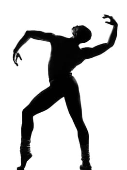 one  african man dancer dancing on studio isolated white background