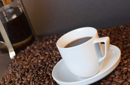 A cup of black coffee
