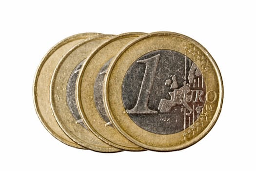Euro coins isolated on white background
