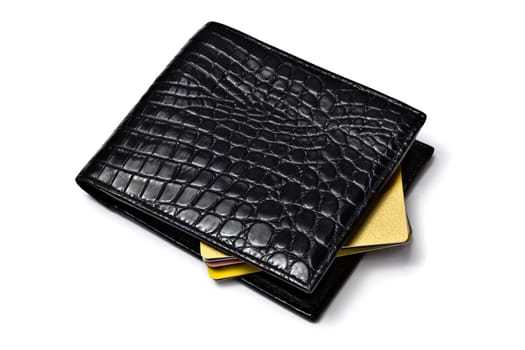 Black wallet with credit card