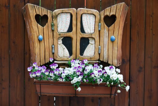 small window fake wood