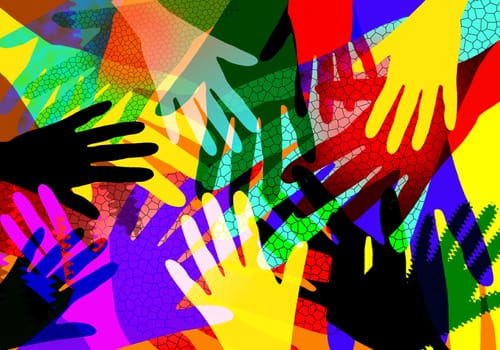 Colorful hands