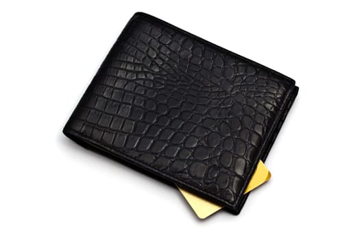 Black wallet with credit card