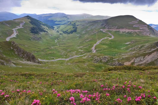 Transalpina road in Parang Mountains in Romania
