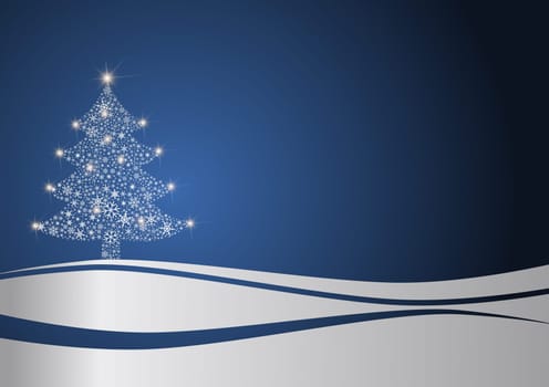 Greeting card Christmas blue