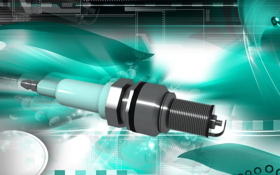 Digital illustration of Spark plug in colour background