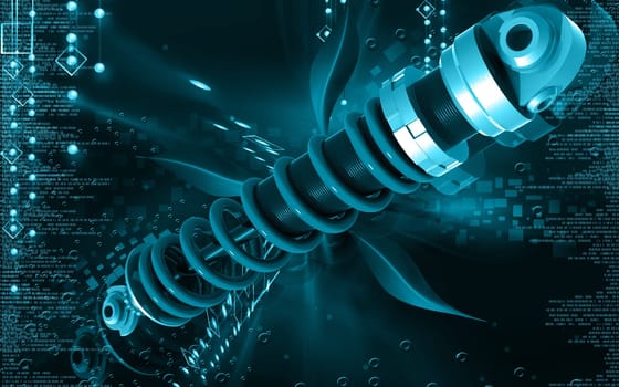 Digital illustration of Shock absorber in colour background