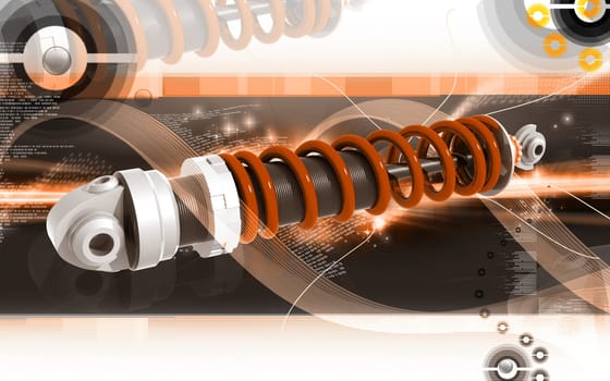 Digital illustration of Shock absorber in colour background