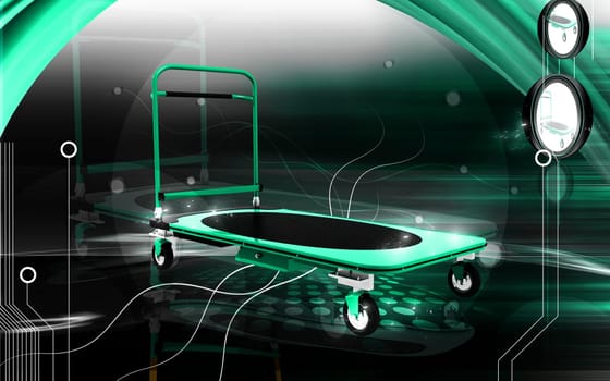 Digital illustration of Platform trolley in colour background